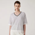 BD3511191 Women's Summer Wool Silk stripe tops Luxury Clothing Comfortable Breathable sweaters knitted tshirts