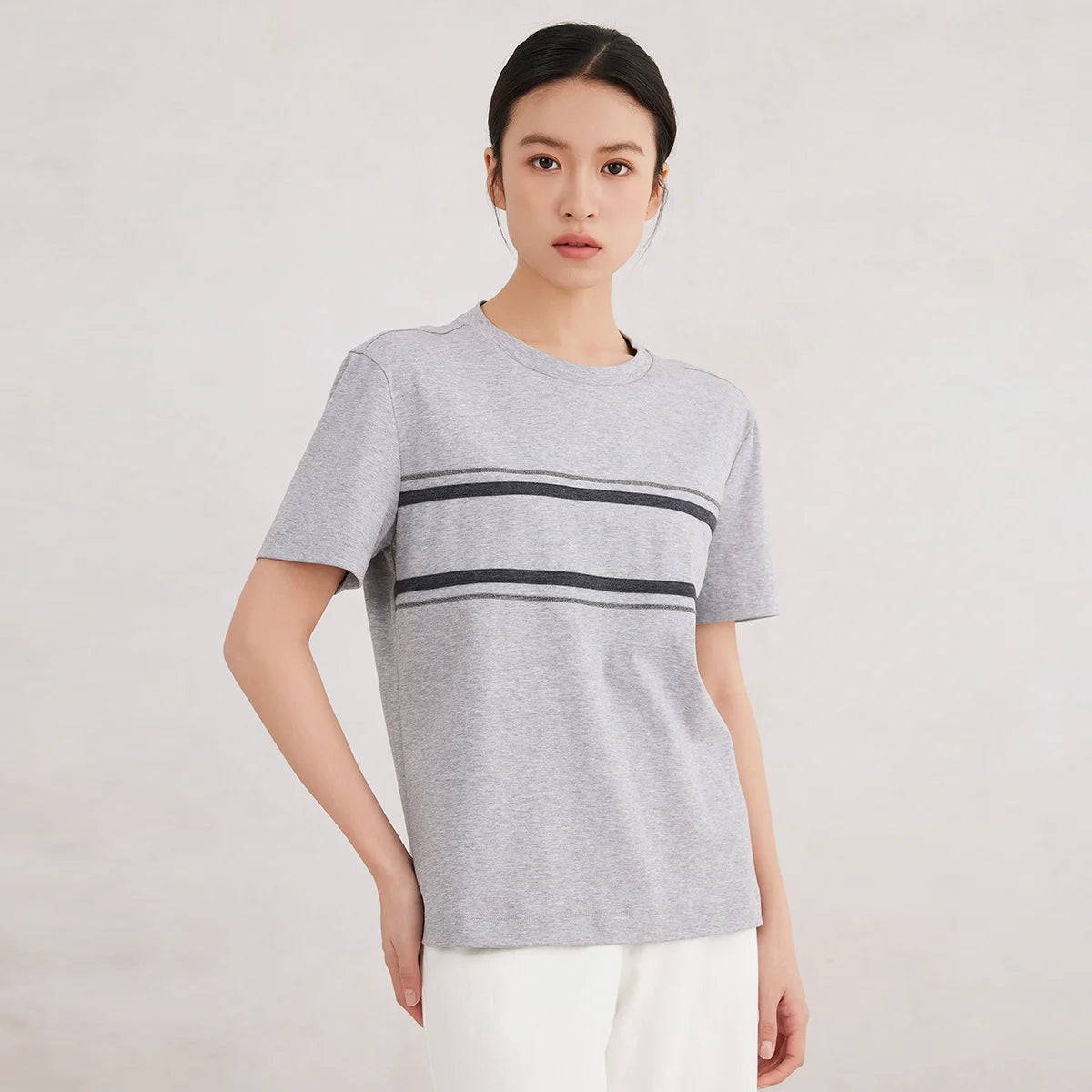 K3060X High quality luxury women's clothing 100% cotton short sleeved round neck T-shirt