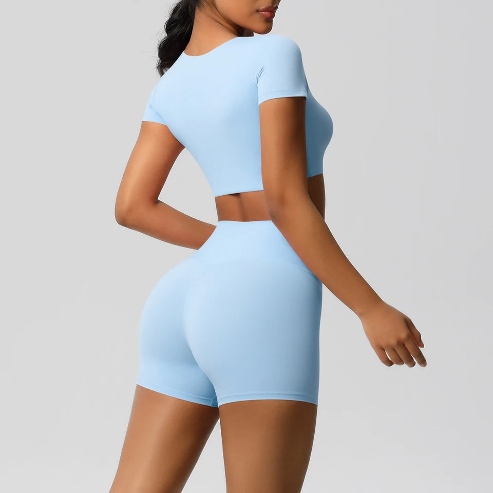 Workout Sportswear 2Pcs Piece Female Women Active Wear Sports Tank Top Women Gym Workout Leggins Booty Bum Leggins